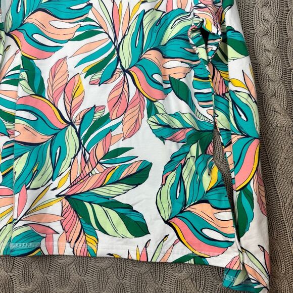 Talbots Women’s Cozy Crush Tropical Fronds 1/4 Zip Pullover small NEW WITH TAGS - Picture 12 of 13
